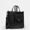 Shopper The Circle En Cuero Graneado Negro