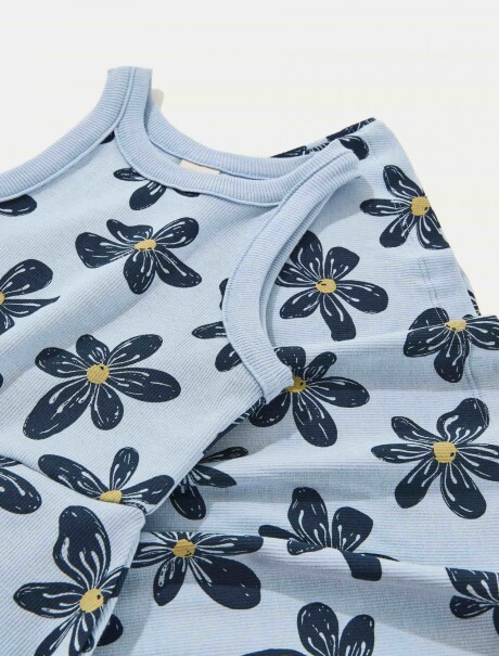 VESTIDO INFANTIL CON ESTAMPADO AZUL