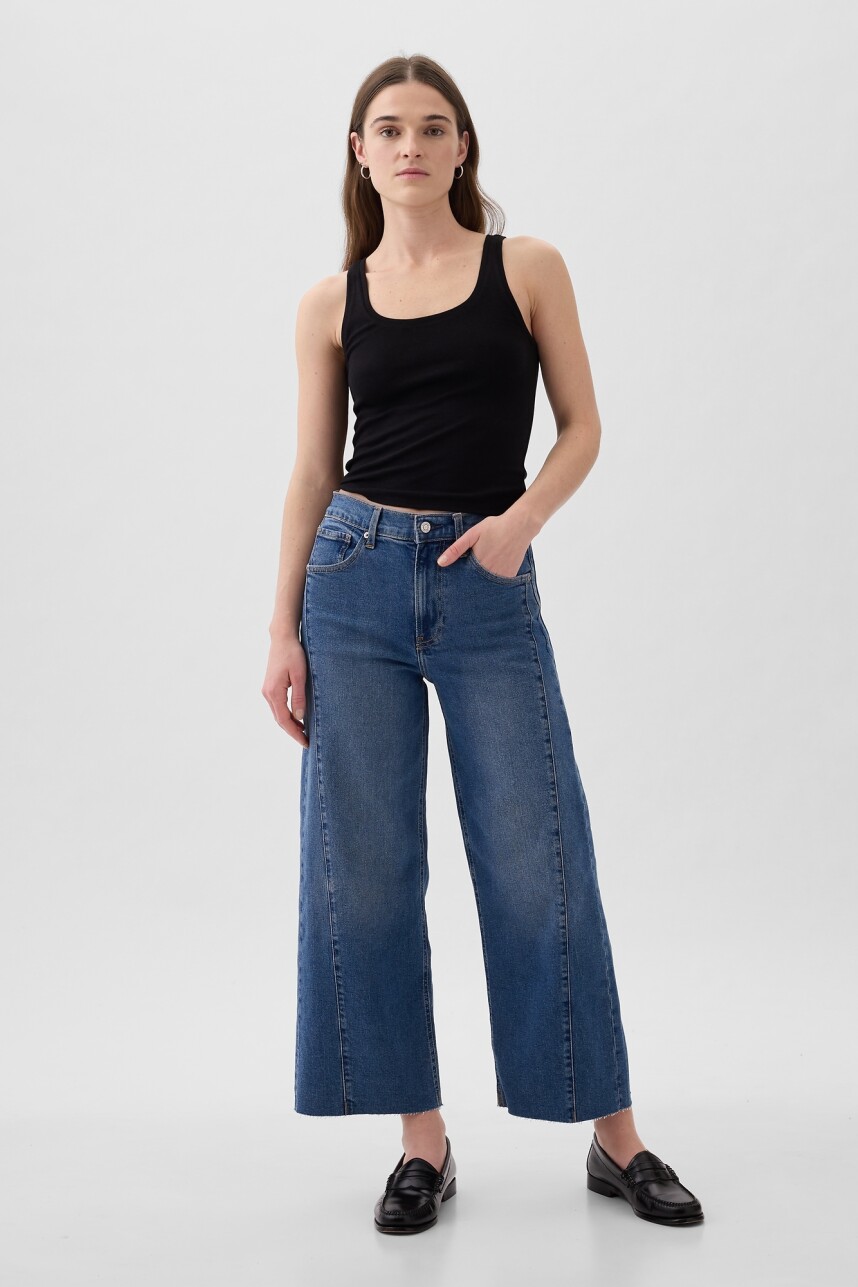 Jean Stride Tiro Alto Mujer Medium Indigo 15