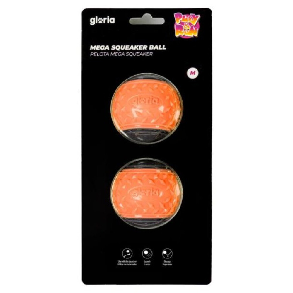 PELOTA MEGA SQUEAKER PLAY AND RUN NARANJA/GRIS M X2 PELOTA MEGA SQUEAKER PLAY AND RUN NARANJA/GRIS M X2