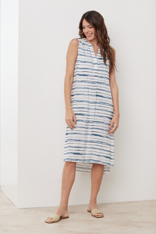 Vestido Ocean BLANCO/AZUL