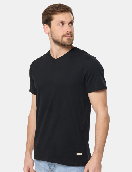 REMERA LISA ESCOTE V Negro