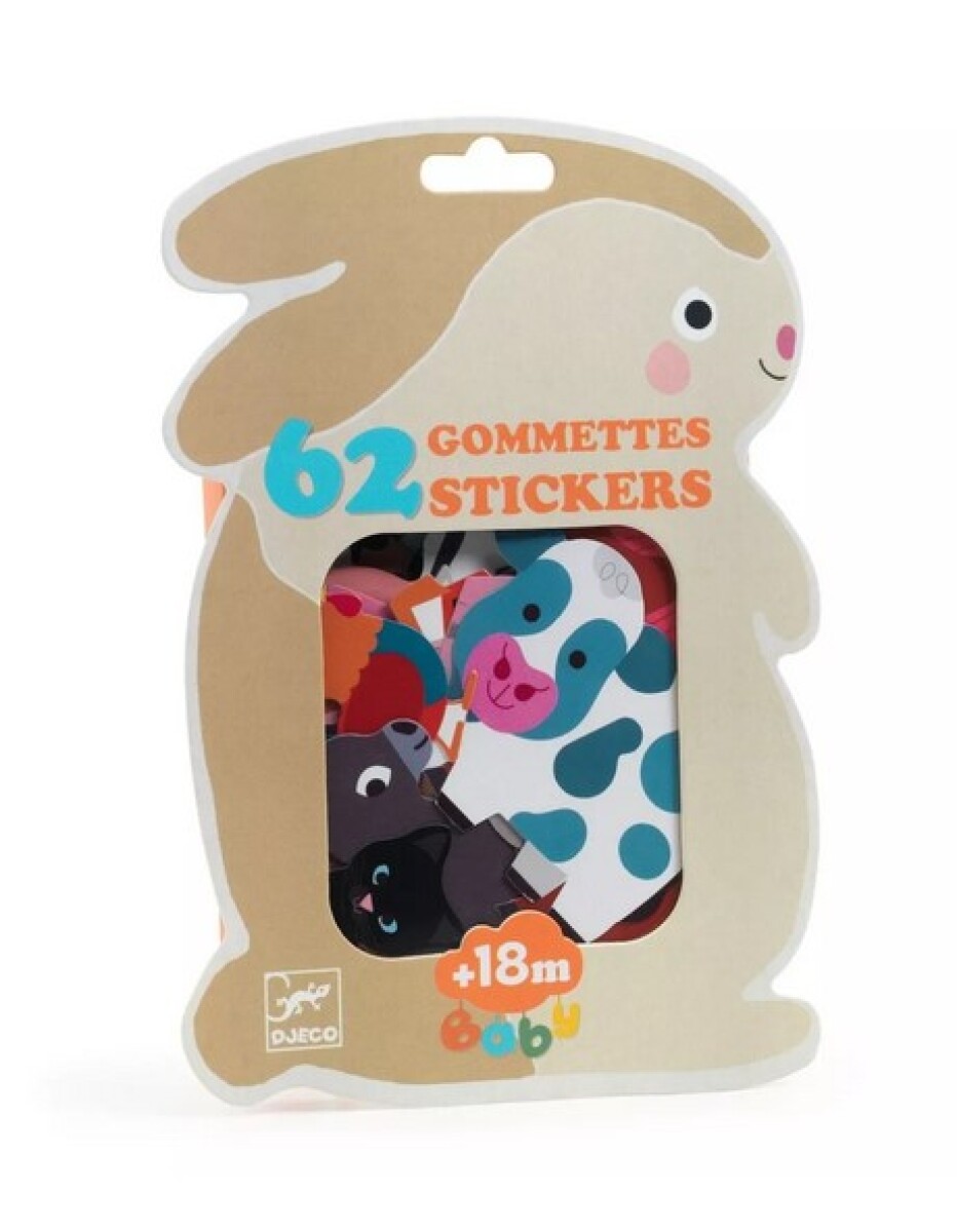 Set de 62 stickers para bebés +18m - Farm Animals 