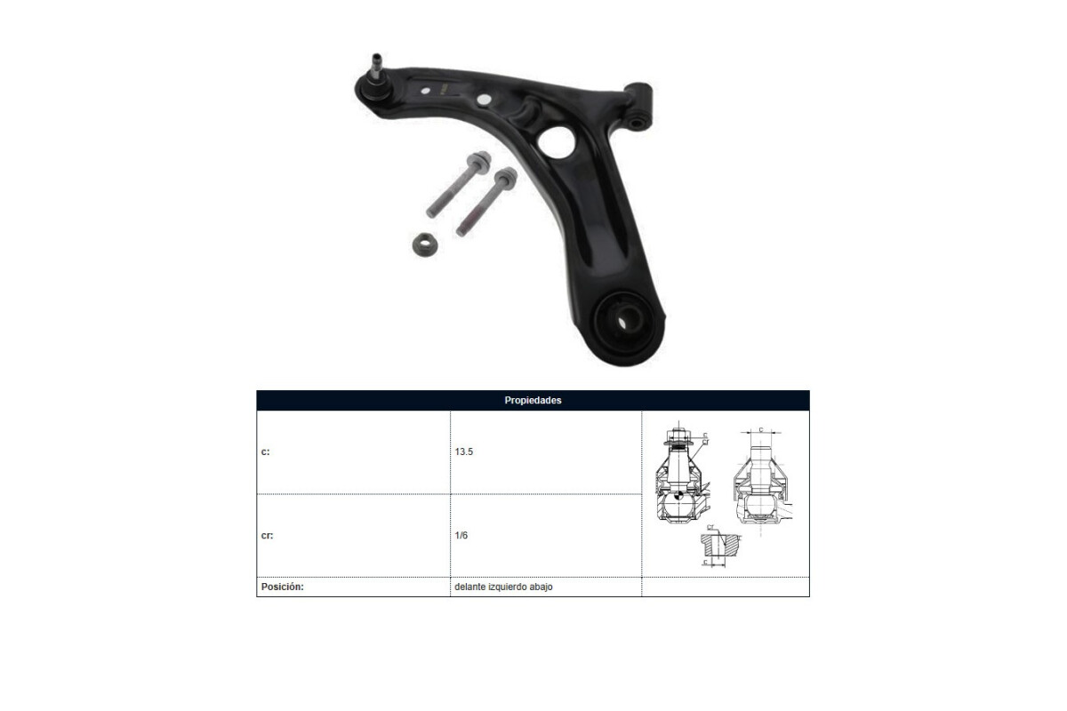 Parilla De Susp Del Byd F0 Gli Geely Lc/Lc Cross Jac J2 Peug 107 08-25 Izq Parilla De Susp Del Byd F0 Gli Geely Lc/Lc Cross Jac J2 Peug 107 08-25 Izq