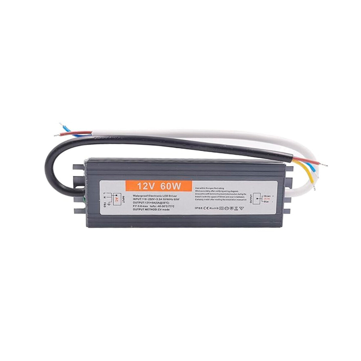 Transformador 60W 12V Exterior IP67 