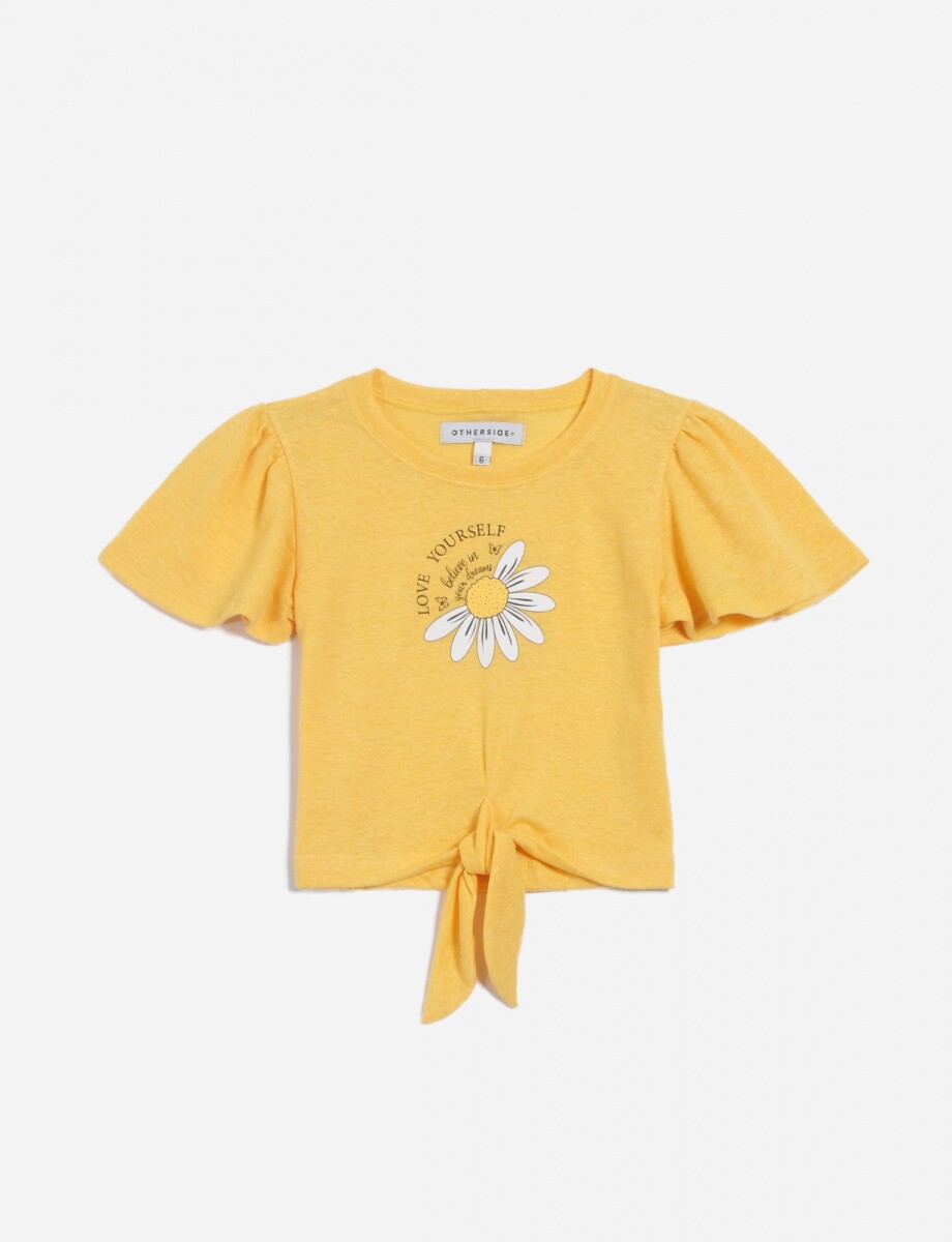 Remera estampa margarita - AMARILLO 