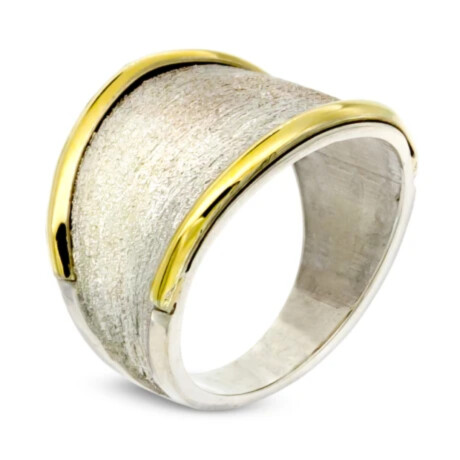 Anillo de Plata 925 y double en Oro 18 ktes Ancho 18 mm