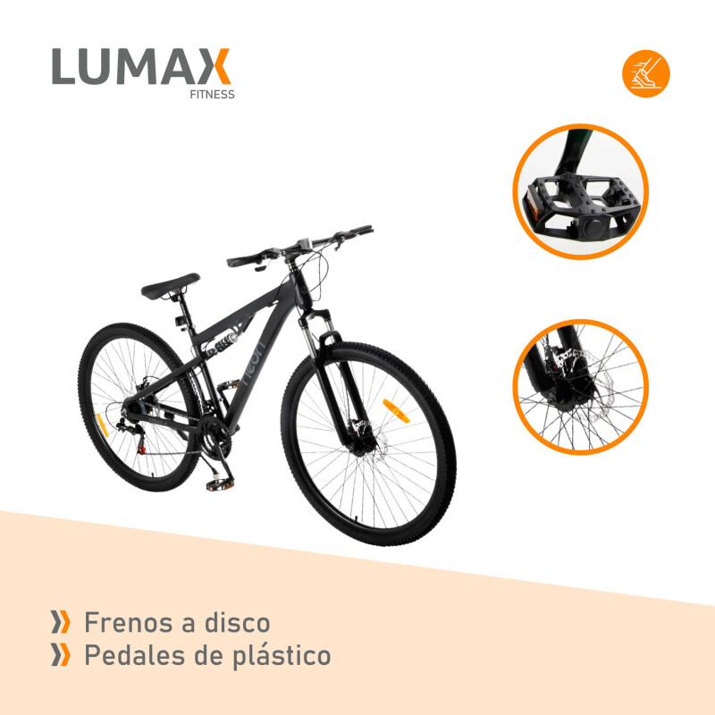 Bicicleta Montaña Doble Suspension R29 Freno Disco Negro