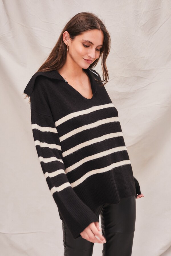 Sweater Rayado Negro