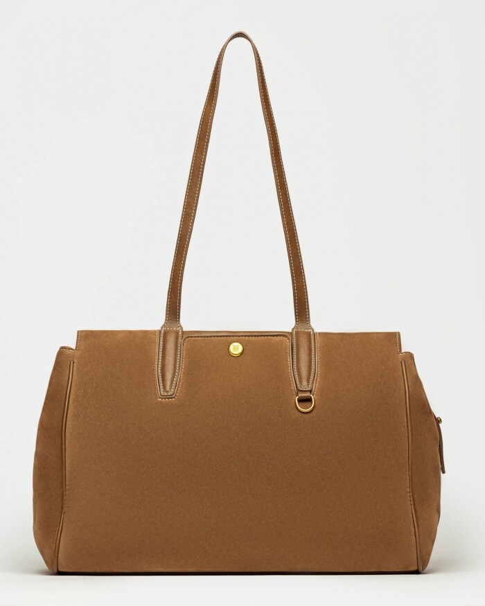 Bolso Paddock en efecto gamuza Verde
