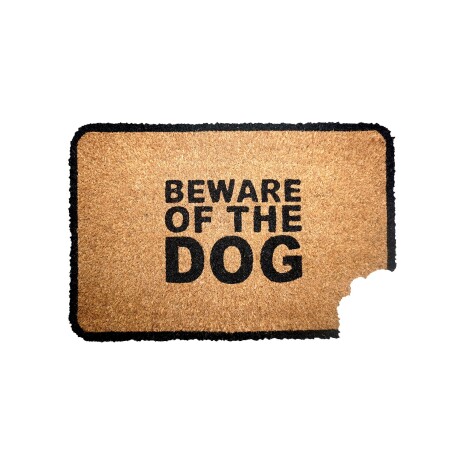 Alfombra Puerta Entrada Felpudo Coco Goma 40X60 Beware Of The Dog