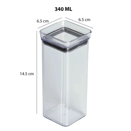 Kit Lumini X4 Mini Frascos Pote Hermético Cuadrado Apilable Transparente