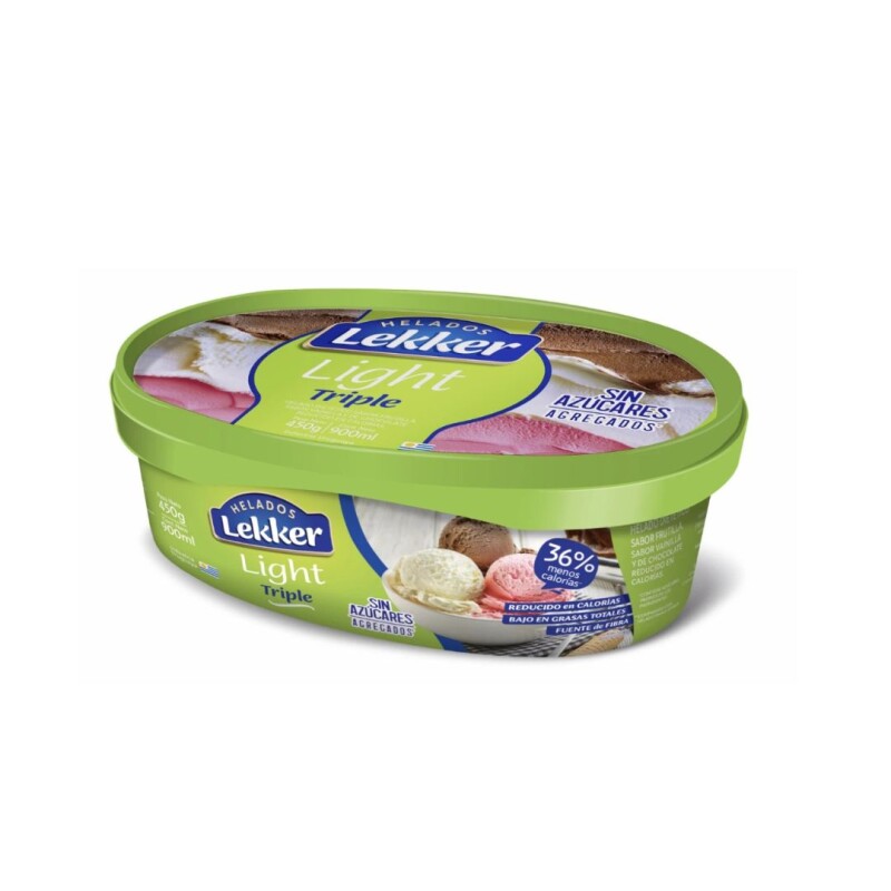 HELADO LIGHT TRIPLE 900ML LEKKER HELADO LIGHT TRIPLE 900ML LEKKER