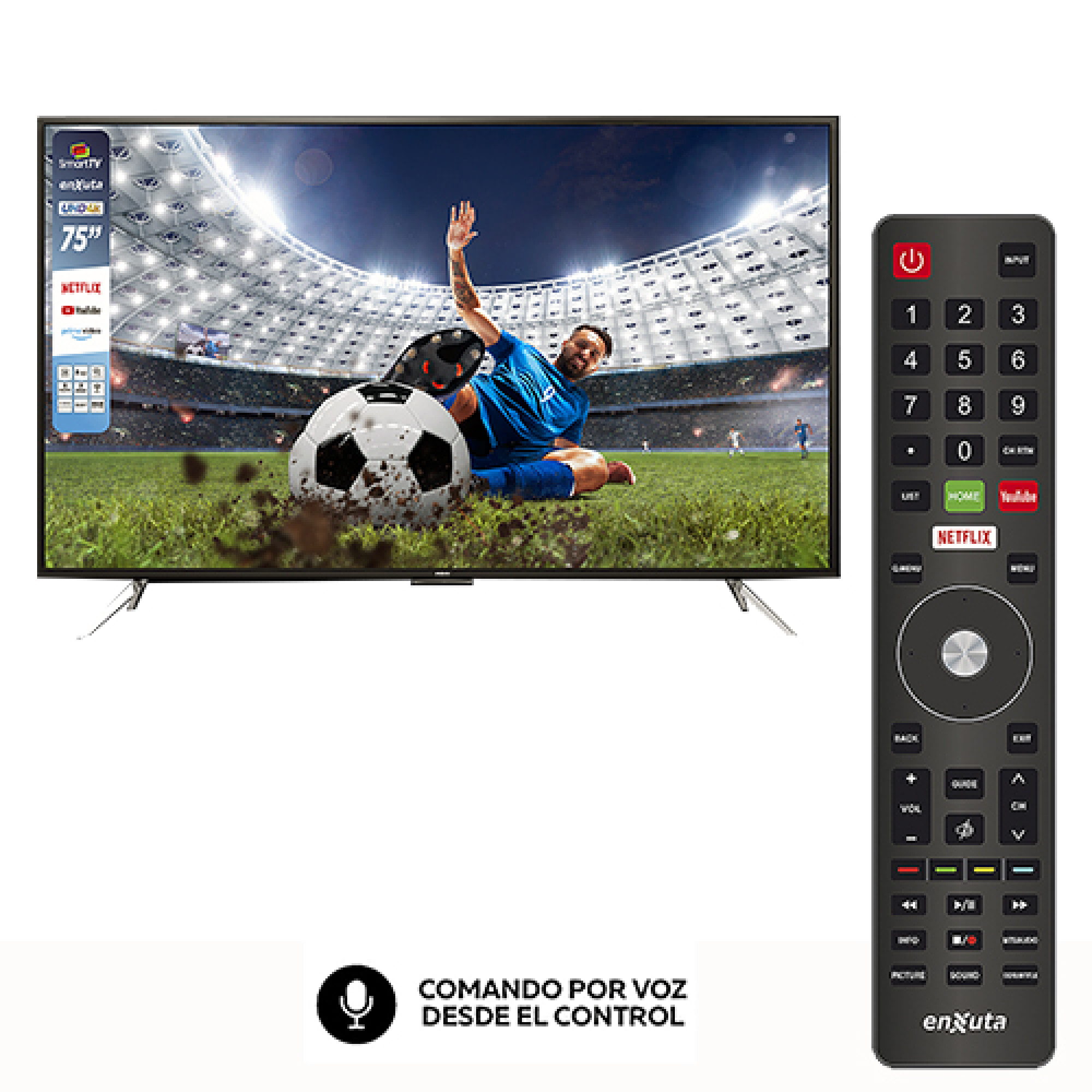 Smart TV 75, Enxuta LEDENX1275SDF4KL