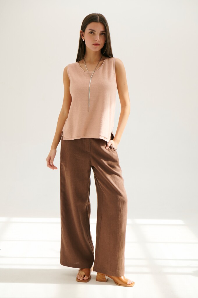 PANTALON LINO LAIA MOCCA