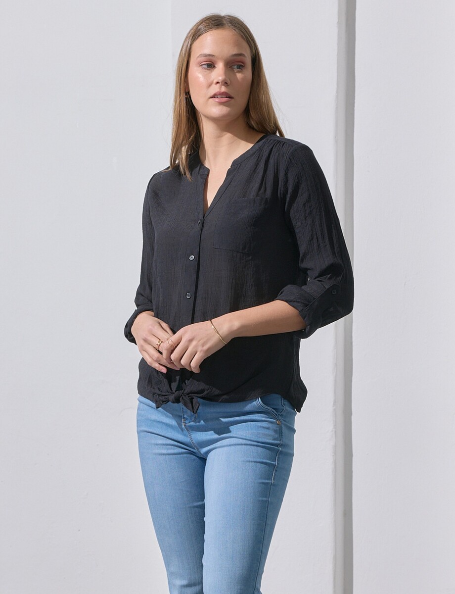 Blusa Nudo Botones - Negro 