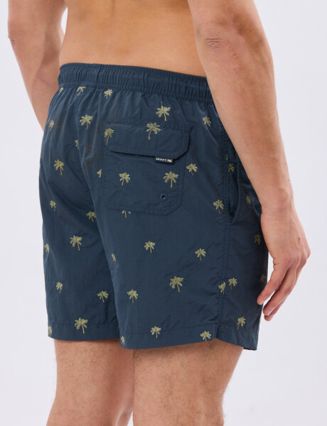 SHORT DE BAÑO BORDADO Azul