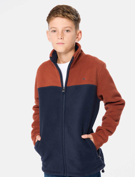 CAMPERA POLAR BICOLOR Bordo