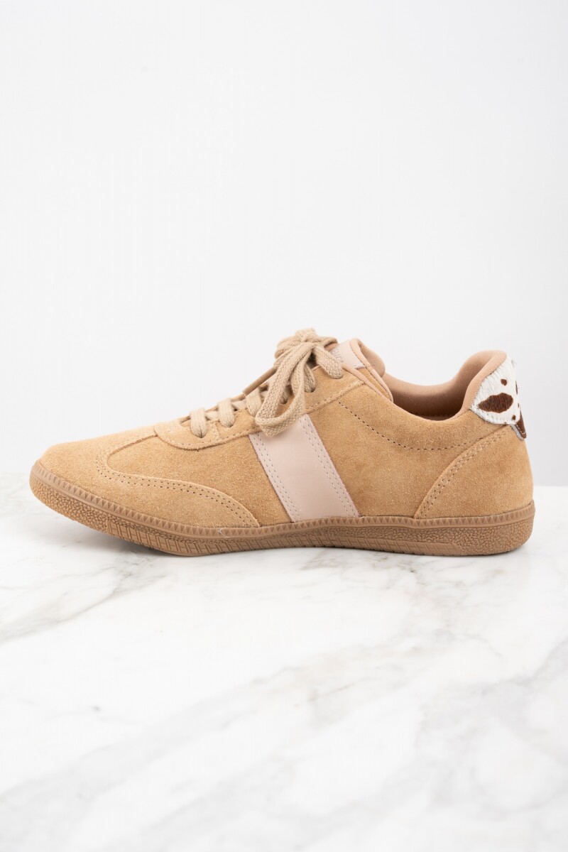 Zapatilla Gamuza Combinada Mocha