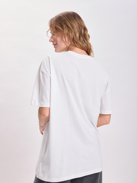 Remera oversize estampa Blanco