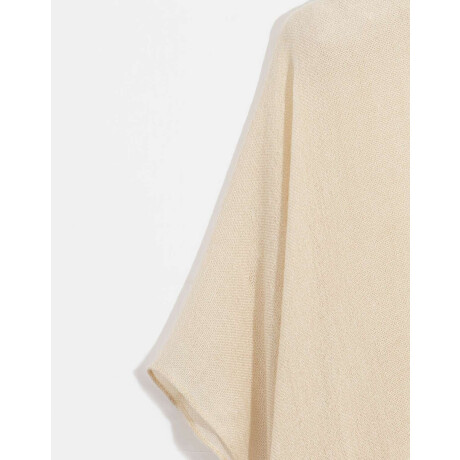 Kimono Tejido Con Flecos Blanco Crudo