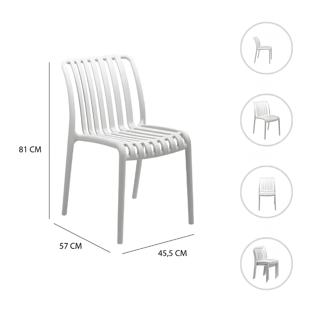 Silla de Exterior Omega Blanco Tiza