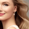 Accesorio colgante para aros de oro 18k blanco con perlas Accesorio colgante para aros de oro 18k blanco con perlas