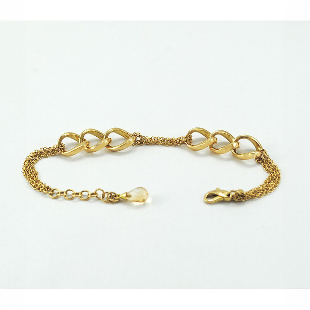 Pulsera En Oro 18K Con Detalle En El Cierre De Topacio Pulsera En Oro 18K Con Detalle En El Cierre De Topacio