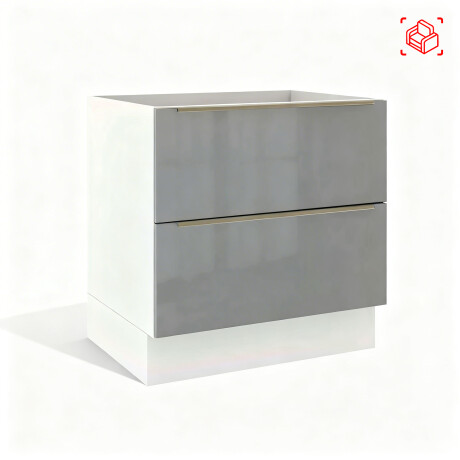 BAJO MESADA 80 CM MDP-Y-VIDRIO BLANCO LUX