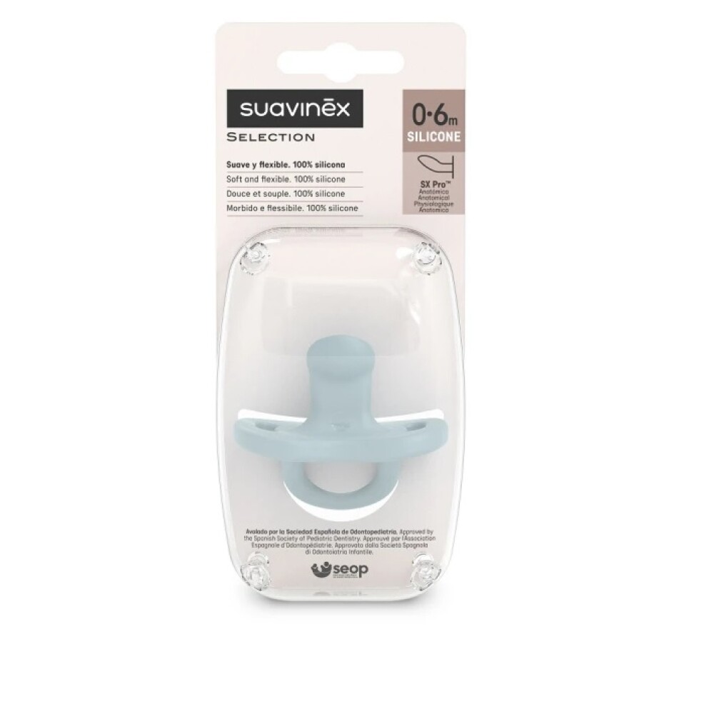 Chupete Suavinex Anatómico Essence 0 a 6 celeste