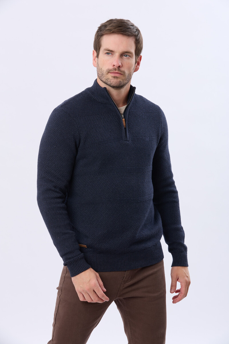 BUZO TEJIDO TEXTURADO - Azul 