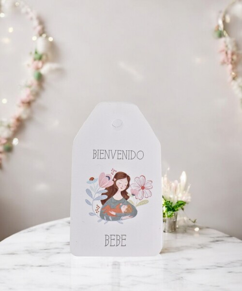 Tag baby shower 5x8,5. DISEÑO 3