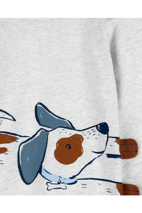 Set dos piezas de algodón, pantalón y remera, diseño perro Sin color