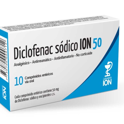 Diclofenac Sódico Ion 50 mg 20 Comprimidos Diclofenac Sódico Ion 50 mg 20 Comprimidos