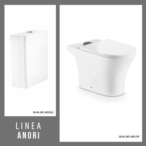 JUEGO DE INODORO MOCHILA Y TAPA SERIE ANORI BLANCO