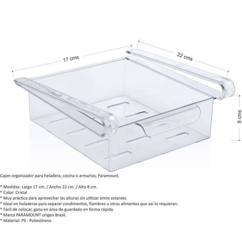 Organizador para heladera de acrílico TRANSPARENTE