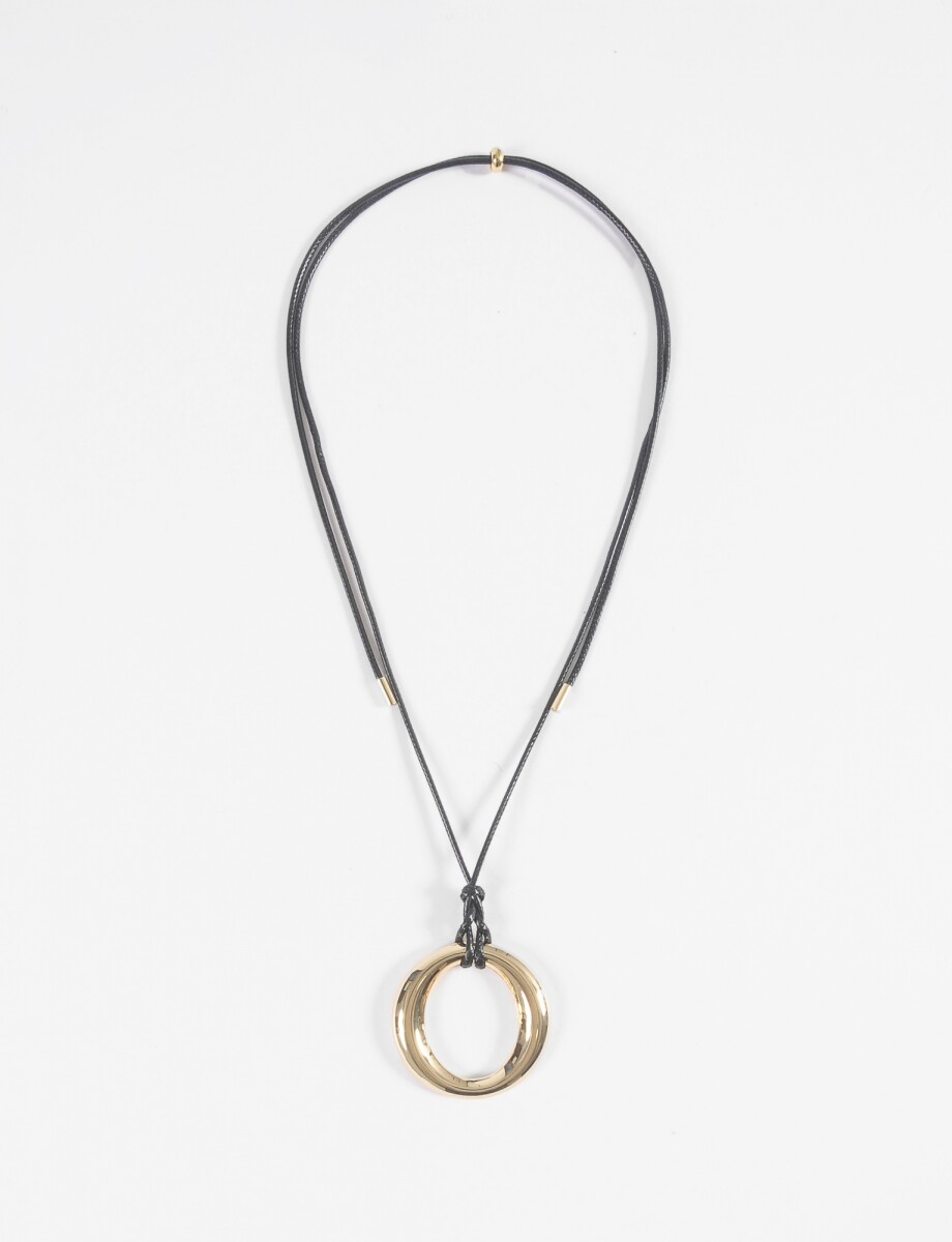 Collar cordón dije circular metal - dorado 