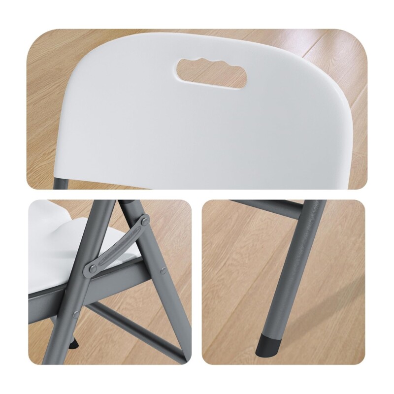Silla Plegable Metálica Pvc Hdpe BLANCO