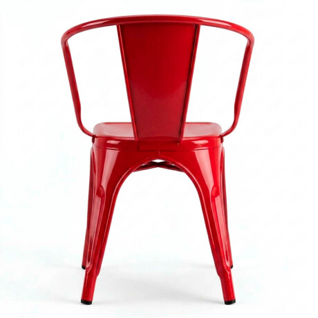 Silla Tolix Fade To Black Metálica Reposabrazo Rojo