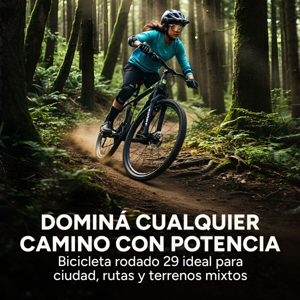 Bicicleta Jook Montaña Rod 29 Freno Disco 21 Velocid Shimano Color Negro Verde