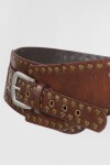 Cinturón faja tachas marrón