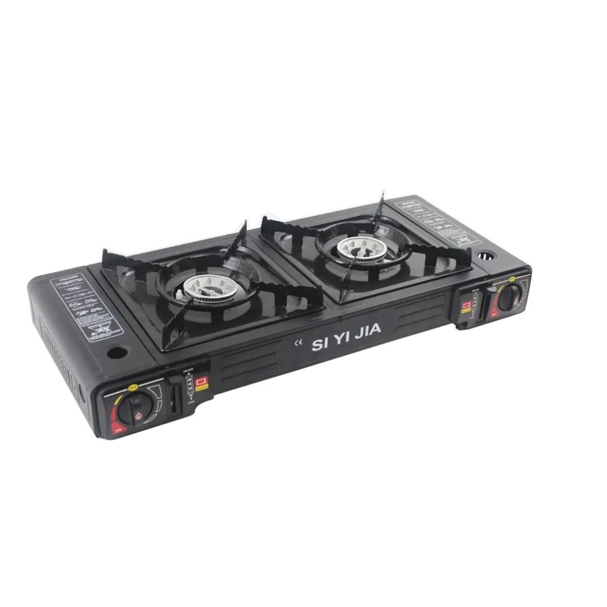 Anafe a Gas Cocina Portátil de 2 Hornallas Para Camping Color Negro 