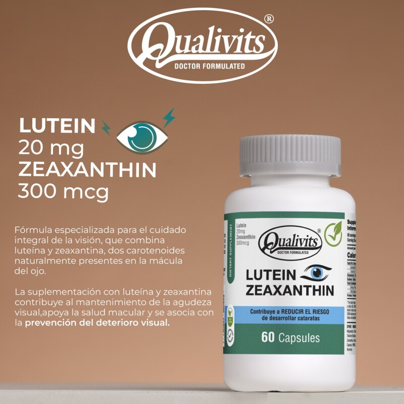Luteína + Zeaxantina Qualivits 60 Tabletas Luteína + Zeaxantina Qualivits 60 Tabletas