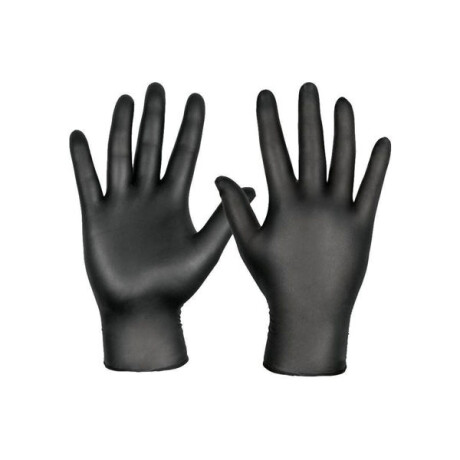 Guantes de Nitrilo X 100 Color Negro Talle S NEGRO