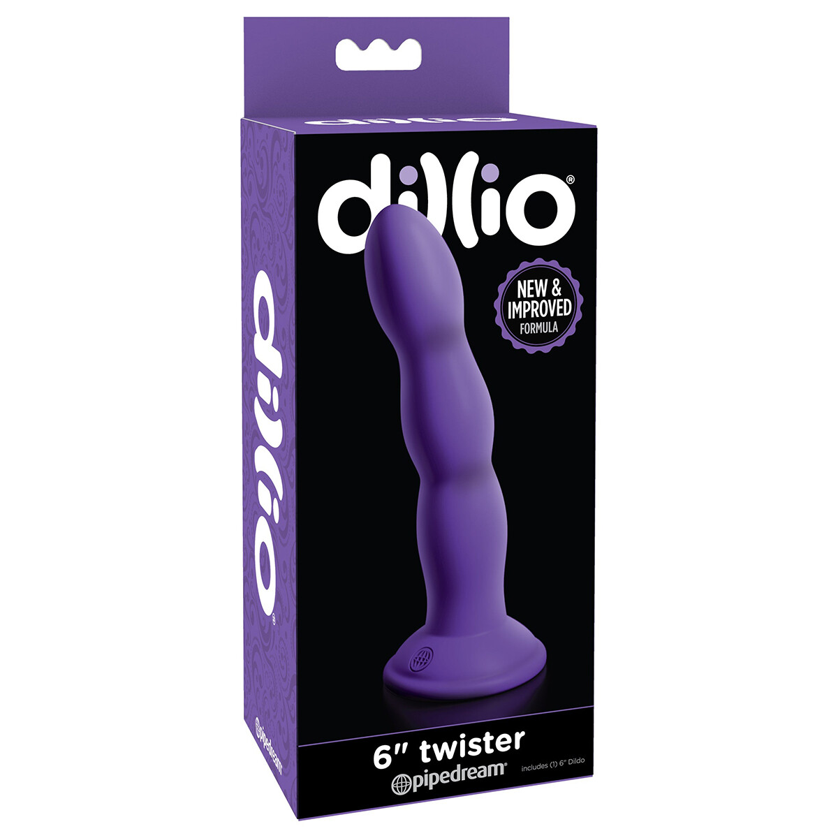 Dillio Twister Dildo con Ventosa 15 cm - Violeta 