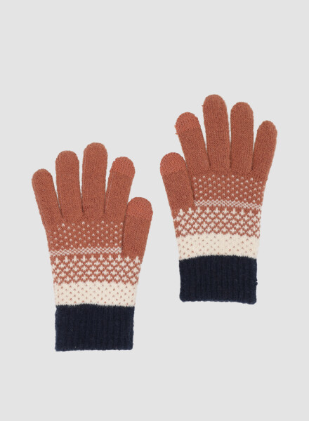 Guantes a rayas infantil Marron