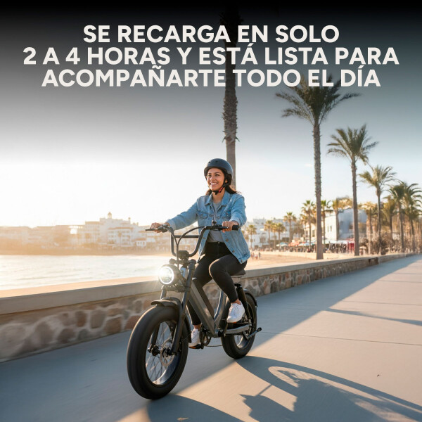 Bicicleta Electrica GoGreen Road Rueda Ancha 500w Bat 10Ah Color Negro