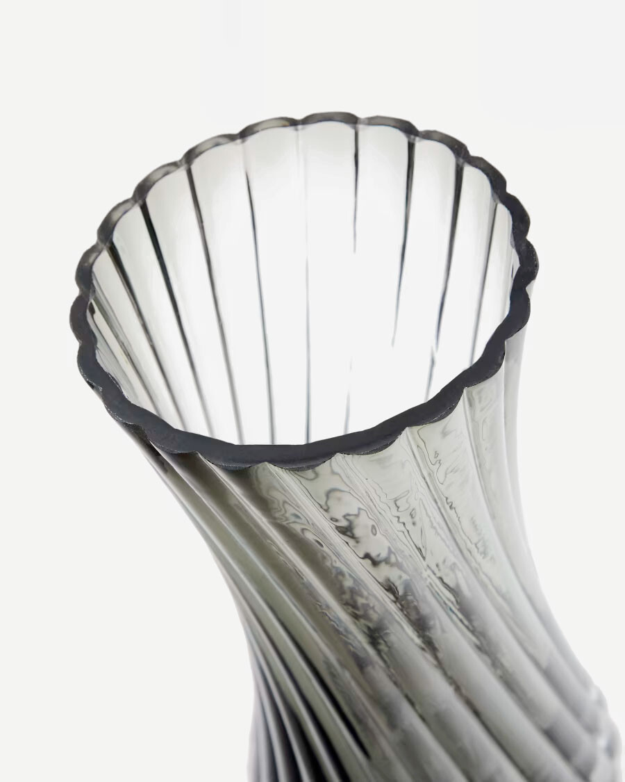 Jarrón Arep de vidrio gris 22,5 cm