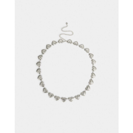 Cinturón Con Corazones Plateado