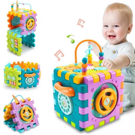 Cubo Didáctico Musical Encastrable Juego Actividades Huanger Multicolor